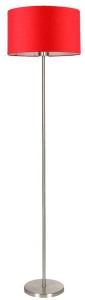 LAMPA PODŁOGOWA  ESTELLA SATYNA 1X60W E27 ABAŻUR CZERWONY