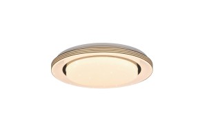 ATRIA plafon LED 18W 3000-6000K czarne dodatki fi 38cm sterowanie pilotem