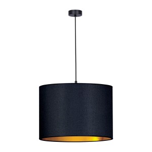 Auro lampa wisząca czarna abażur czarno-złoty fi 50cm 1xE27
