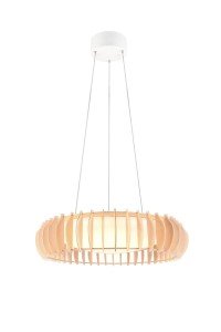 MONTE lampa wisząca z naturalnego drewna LED 38W  CCT fi 60cm + pilot
