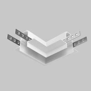 EXILITY łącznik L biały do szyn magnetycznych wpuszczanych 26mm połączenie typu sufit/sufit do płyt GK 12,5mm