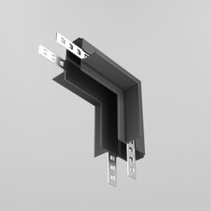 EXILITY łącznik L czarny do szyn magnetycznych wpuszczanych 26mm połączenie typu sufit/ściana do płyty GK 12,5mm