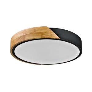 NASTRO sufitowa lampa LED drewno/metal czarna