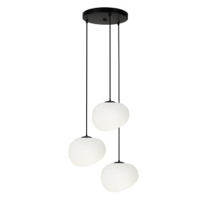 STONES potrójna lampa wisząca czarna/biała w kształcie kamienia 20cm