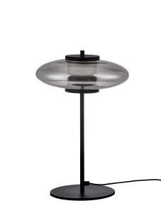 HUACARAJE LE44831 Lampa stołowa z metalową podstawą i szklanym kloszem w kształcie dysku Elegancka lampa o nowoczesnym designie