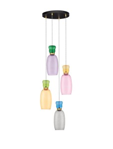 PERENE LE44468 Lampa wisząca LED Kolorowe butelki 150 cm Elegancka