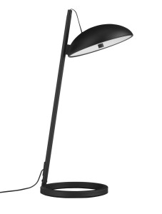 VIBORAL LE44524 Lampa stołowa z aluminiowym, czarnym kloszem o półkolistym kształcie i regulowaną wysokością