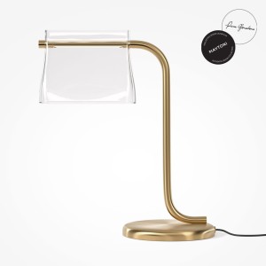 CABARET MOD170TL-L8BS3K lampa stolikowa LED 8W mosiądz szkło przezroczyste