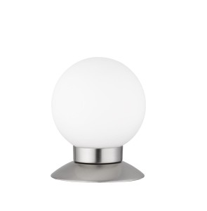 PRINCESS R52551907 lampa nocna nikiel mat klosz biała kula LED 3W ściemnianie dotykowe