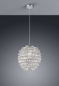 PETTY R30451906 lampa wisząca chrom z plastikowymi kryształkami 1xE27