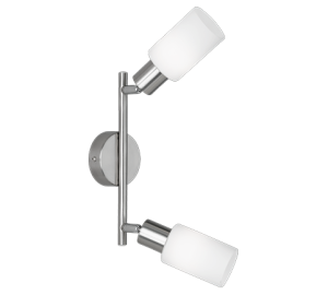 MARS R80012007 listwa nikiel mat  klosz szklany cylinder biały 2xE14
