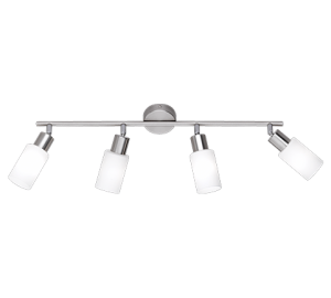 MARS R80014007 listwa nikiel mat klosz szklany cylinder biały 4xE14