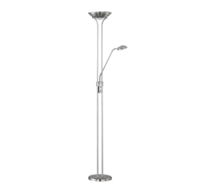 SPOCK R42292107 lampa podłogowa nikiel mat LED 19W + 5W DIM regulowane ramię