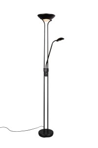 SPOCK R42292132 lampa podłogowa czarny mat LED 19W + 5W DIM regulowane ramię