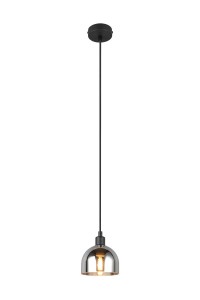 MOLLY R31861032 lampa wisząca 1xE14 klosz szkło chrom wykończenie czarne