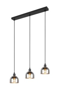 MOLLY R31863032 lampa wisząca 3xE14 klosz szkło chrom wykończenie czarne