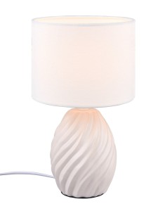 MELVA R51771031 lampa stołowa ceramiczna biała z białym abażurem 1xE14