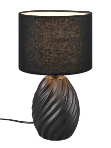 MELVA R51771032 lampa stołowa ceramiczna czarna z białym abażurem 1xE14