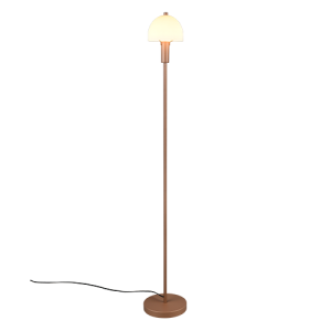 GLENN R41961065 lampa stojąca kawowa z białym kloszem 1xE14