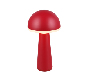 FUNGO R57716110 lampa stołowa czerwony grzybek LED 2W CCT IP54 akumulatorowa stacja ładująca w komplecie