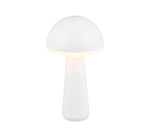 FUNGO R57716131 lampa stołowa biały grzybek LED 2W CCT IP54 akumulatorowa stacja ładująca w komplecie