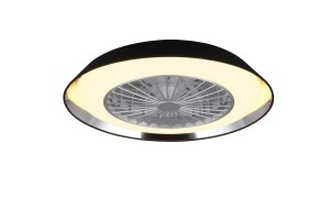 VARBERG  R67292102 lampa wentylator LED 30W CCT abażur czarno-srebrny sterowanie  pilotem