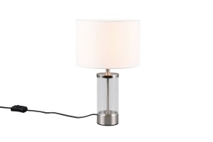 GRAZIA R51711007 lampa stołowa nikiel mat 1xE14 podstawa szklana