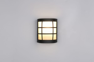 SINTRA R26456132 kinkiet zewnętrzny czarny ze szklanym kloszem 1xE27