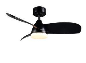 HELSINKI R62732132 czarna lampa z wentylatorem LED 20W CCT sterowanie pilotem