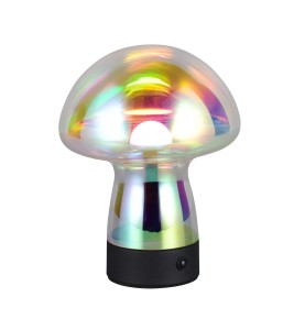 DOOLEY R54981153 lampa stołowa grzyb z tęczowego szkła LED 1,5W ładowana USB-C