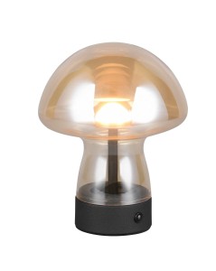 DOOLEY R54981113 lampa stołowa grzyb z bursztynowego szkła LED 1,5W ładowana USB-C
