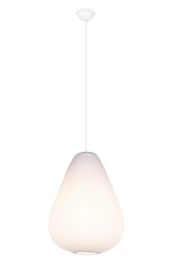 JANINE R36241001 lampa wisząca 1xE27 abażur w kształcie kropli z białej tkaniny