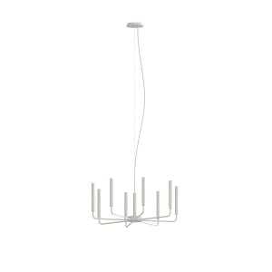 ORTO VIII SILK GRAY 11461 lampa wisząca żyrandol ośmioramienny jasny szary 8xE14