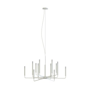 ORTO XII SILK GRAY A 11463 lampa wisząca żyrandol jasny szary 12xE14