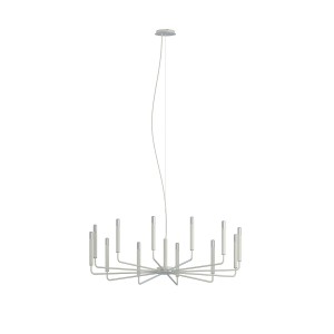 ORTO XII SILK GRAY B 11465 lampa wisząca żyrandol jasny szary 12xE14