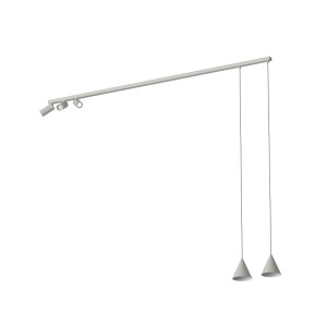 FOURTY V SILK GRAY 11451 lampa wisząca jasnoszara reflektorki 3xGU10 MR11  zwisy stożki 2xG10