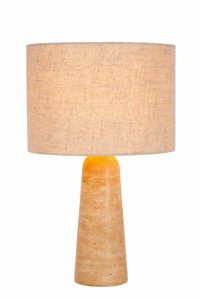 NIMUE 05556/81/41 lampa stołowa z trawertynu abażur lniany 1xE27