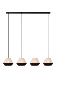 KALA 06424/04/73 lampa wisząca z abażurami beżowo-czarnymi fi 25cm 4xE27