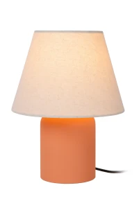 MACIA 06527/01/55 lampa stołowa ceglasta ceramiczna podstawa abażur kremowy 1xE14