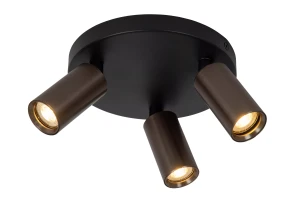RITMO 09942/13/97 lampa sufitowa z reflektorkami brązowa stal szczotkowana / czarny 3xGU10 MR11