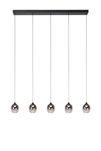 TIAMINO 74419/25/30 lampa wisząca LED 5x5,6W klosze szkło dymione