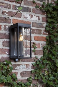 FLAIR 6988804012 kinkiet solar zewnętrzny czarny klosz szklana tuba LED 2W IP44 z czujnikiem ruchu