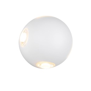 AVISIO 246760431 kinkiet zewnętrzny kulka fi 10cm LED 4x2W IP54 biały mat światło dekoracyjne góra dół i na boki