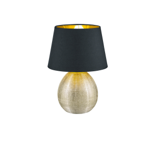 LUXOR lampa stołowa złota duża abażur czaro-złoty 1xE14