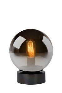 JORIT lampa stołowa klosz fi 20cm dymione szkło podstawa czarna 1xE27