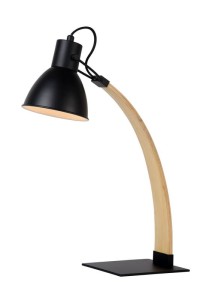 CURF lampa biurkowa na drewnianym łuku czarna