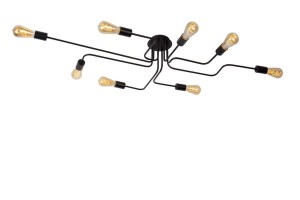 LESTER lampa sufitowa czarna loft 8xE27 długa