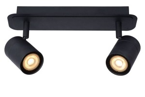 LENNERT spot łazienkowy czarny IP44 LED 2x5W 3000K żarówki ściemnialne w komplecie