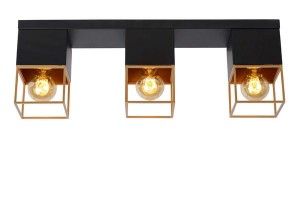 RIXT lampa sufitowa 3XE27 czarno-złota