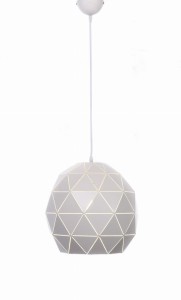 BOKKA lampa wisząca nad stół metalowa biała z prześwitami fi30cm E27